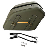 C.C.RIDER Detachables Saddlebags Brass Trimming Harley Softail FatBoy 114 Breakout 114 FLFB FLFBS FXBR FXBRS, 2018-2024
