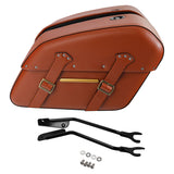 C.C.RIDER Detachables Saddlebags Brass Trimming Harley Softail FatBoy 114 Breakout 114 FLFB FLFBS FXBR FXBRS, 2018-2024