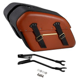 C.C.RIDER Detachables Saddlebags Brass Trimming Harley Softail FatBoy 114 Breakout 114 FLFB FLFBS FXBR FXBRS, 2018-2024