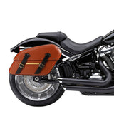 C.C.RIDER Detachables Saddlebags Brass Trimming Harley Softail FatBoy 114 Breakout 114 FLFB FLFBS FXBR FXBRS, 2018-2024