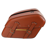 C.C.RIDER Detachables Saddlebags Brass Trimming Harley Softail FatBoy 114 Breakout 114 FLFB FLFBS FXBR FXBRS, 2018-2024