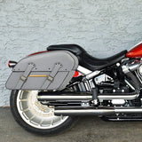 C.C.RIDER Detachables Saddlebags Brass Trimming Harley Softail FatBoy 114 Breakout 114 FLFB FLFBS FXBR FXBRS, 2018-2024