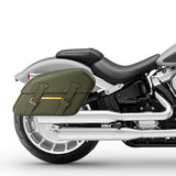 C.C.RIDER Detachables Saddlebags Brass Trimming Harley Softail FatBoy 114 Breakout 114 FLFB FLFBS FXBR FXBRS, 2018-2024