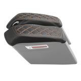 C.C. RIDER Saddlebag Lid Covers Lattice Stitching Protect Saddlebags For Harley Touring Street Glide Road Glide 2014-2024