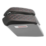 C.C. RIDER Saddlebag Lid Covers Lattice Stitching Protect Saddlebags For Harley Touring Street Glide Road Glide 2014-2024