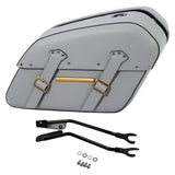 C.C.RIDER Detachables Saddlebags Brass Trimming Harley Softail FatBoy 114 Breakout 114 FLFB FLFBS FXBR FXBRS, 2018-2024