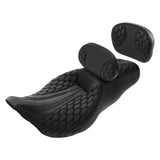 C.C. RIDER Touring Seat Driver Passenger Seat With Backrest For Harley Touring Street Glide Road Glide Electra Glide, Black, 2008-2023