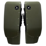 C.C.RIDER Detachables Saddlebags Brass Trimming Harley Softail FatBoy 114 Breakout 114 FLFB FLFBS FXBR FXBRS, 2018-2024