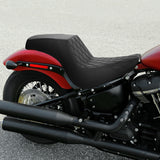 Gel Seat C.C. RIDER Softail Seat 2 up Seat Step Up Lattice Stitching For Softail Standard Street Bob FXBB Standard FXST, 2018-2024