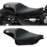 C.C. RIDER Sportster Burgundy Seat 2 up Seat Iron 883 Iron 1200 XL883 XL1200 Bobbor Seat, 2004-2023