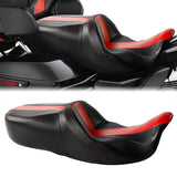 C.C. RIDER Touring Seat Driver Passenger Seat With Backrest For Harley CVO Road Glide Electra Glide Street Glide Road King, Red, 2014-2023
