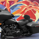C.C. RIDER Touring Seat Driver Passenger Seat With Backrest For Harley Touring Street Glide Road Glide Electra Glide, Greyish White, 2008-2023