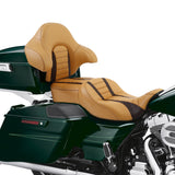 C.C. RIDER Touring Seat Driver Passenger Seat With Backrest For Harley CVO Road Glide Electra Glide Street Glide Road King, Yellow, 2014-2023