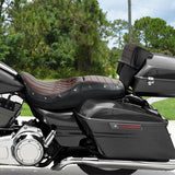 C.C. RIDER Touring Seat 2 up Seat Driver Passenger Seat With Backrest For Harley Touring Street Glide Road Glide Electra Glide, Coffee, 2008-2024