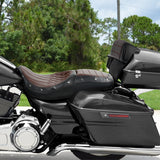 C.C. RIDER Touring Seat 2 up Seat Driver Passenger Seat With Backrest For Harley Touring Street Glide Road Glide Electra Glide, Coffee, 2008-2023