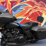 C.C. RIDER Touring Seat Driver Passenger Seat With Backrest For Harley Touring Street Glide Road Glide Electra Glide, Black Blue, 2008-2023