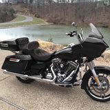 C.C. RIDER Touring Seat Driver Passenger Seat With Backrest For Harley Touring Street Glide Road Glide Electra Glide, Black Red, 2008-2023