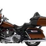 C.C. RIDER Touring Seat Driver Passenger Seat With Backrest For Harley CVO Road Glide Electra Glide Street Glide Road King, Black Orange, 2014-2023
