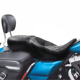 C.C. RIDER Touring Seat 2 Up Seat Driver Passenger Seat Double Roll For Harley CVO Road Glide Electra Glide Street Glide Road King, 2009-2023