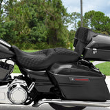 C.C. RIDER Touring Seat Driver Passenger Seat With Backrest For Harley Touring Street Glide Road Glide Electra Glide, Black, 2008-2024