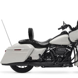 C.C. RIDER Touring Seat Driver Passenger Seat With Backrest For Harley Touring Street Glide Road Glide Electra Glide, Black White, 2008-2023