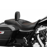 C.C. RIDER Rider Backrest 2 Up Seat Driver Backrest Pad For Harley Touring CVO Street Glide Road Glide Electra Glide Road King, 1988-2023