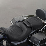 C.C. RIDER Touring Seat Two Piece 2 Up Seat Low Profile Driver Passenger Seat Diesel For Road Glide Street Glide Road King, 2009-2023