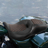 C.C. RIDER Touring Seat 2 up Seat Driver Passenger Seat For Harley Touring Street Glide Road Glide Electra Glide, 2008-2024