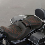 C.C. RIDER Touring Seat Two Piece 2 Up Seat Low Profile Driver Passenger Seat Diesel For Road Glide Street Glide Road King, 2009-2023