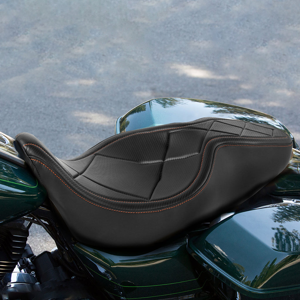 C.C. RIDER Touring Seat 2 up Seat Driver Passenger Seat Custom Motorcycle Seat For Harley Touring Street Glide Road Glide Electra Glide, 2008-2023