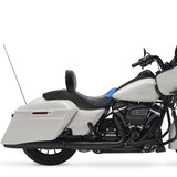C.C. RIDER Touring Seat Driver Passenger Seat With Backrest For Harley Touring Street Glide Road Glide Electra Glide, Black Blue, 2008-2023
