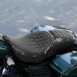 C.C. RIDER Touring Seat 2 up Seat Driver Passenger Seat Dueler For Harley Touring Street Glide Road Glide Electra Glide, 2008-2023