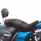 C.C. RIDER Touring Seat 2 Up Seat Driver Passenger Seat Double Roll For Harley CVO Road Glide Electra Glide Street Glide Road King, 2009-2023