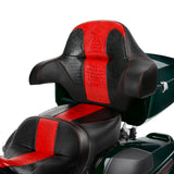 C.C. RIDER Touring Seat Driver Passenger Seat With Backrest For Harley CVO Road Glide Electra Glide Street Glide Road King, Red, 2014-2023