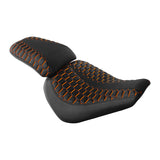 C.C.RIDER Softail Passenger And Driver Seat Honeycomb Stitching Two Pieces Seat For Harley Fatboy 114 FLFB FLFBS, 2018-2024