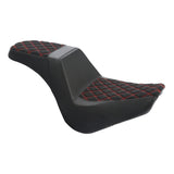 C.C. RIDER Softail Step Up Seat 2 up Seat Alcantara Lattice Stitching For Softail Standard Street Bob FXBB Standard FXST, 2018-2024