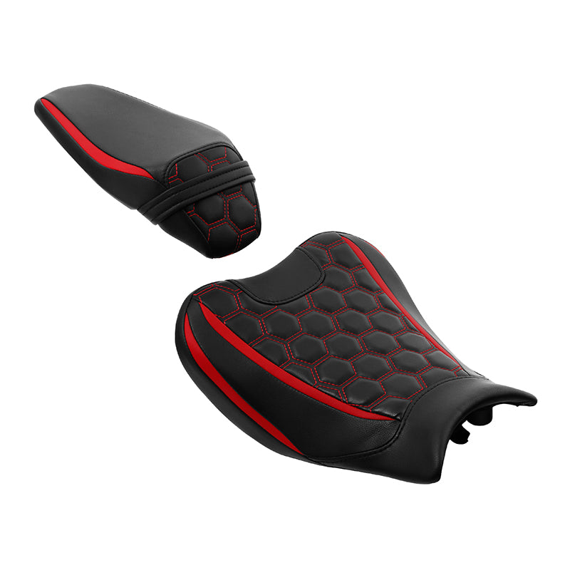 C.C. RIDER Z900 Front And Rear Red Honeycomb Seat Fit For Kawasaki Z900, 2017-2023