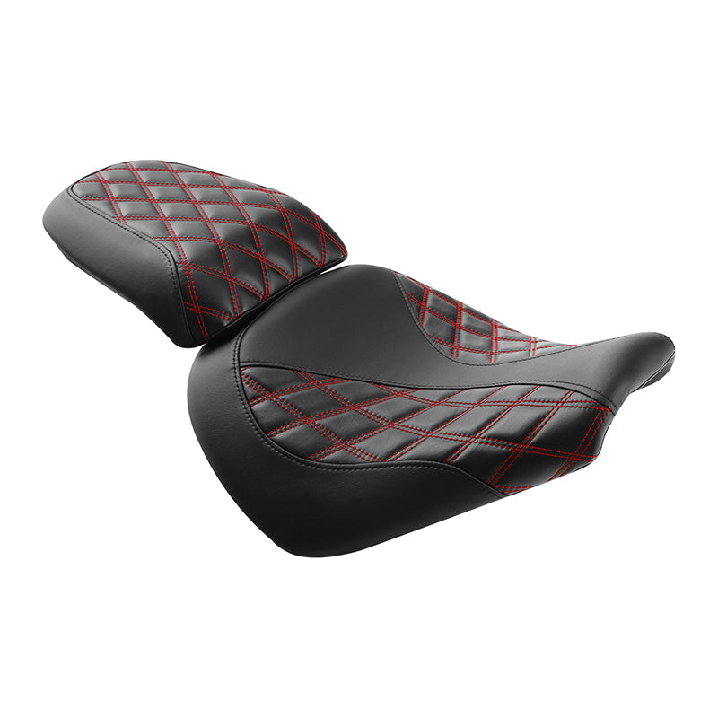 C.C.RIDER Softail Passenger And Driver Seat Lattice Stitching Two Piece Seat  For Harley Fatboy 114 FLFB FLFBS, 2018-2023