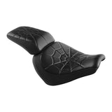 C.C.RIDER Softail Passenger And Driver Seat Spider Web Stitching Two Pieces Seat For Harley Fatboy 114 FLFB FLFBS, 2018-2024