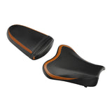 C.C. RIDER GSX-R1000 Front And Rear Seat Fit For SUZUKI GSXR1000  Black Orange Carbon Fiber, 2005, 2006
