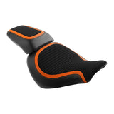 C.C.RIDER Softail Passenger And Driver Alcantara Motorcycle Seat Tuck & Roll Two Pieces Seat For Harley Fatboy 114 FLFB FLFBS, 2018-2024