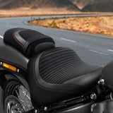 C.C. RIDER Softail Seat Driver And Passenger Seat 2 Up Seat For Street Bob Softail Standard FXBB FXST Black Orange 2018-2024