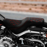 C.C. RIDER Softail Seat Low Rider S St Red Diamond Stitching Seat Driver Passenger Seat Low Rider FXLR FXLRS FXLRST 2018-2024