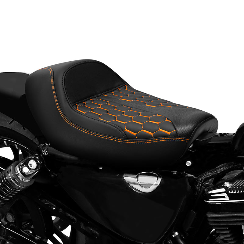 C.C. RIDER Harley Sportster Seat Honeycomb Stitching Seat For Sportster Iron 883 Iron1200 XL883 XL1200 Custom Motorcycle Seat, 2010-2023