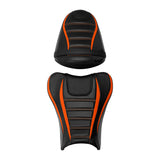 C.C. RIDER GSX-R1000 Front And Rear Seat Fit For SUZUKI GSXR1000 Black Orange Carbonfiber, 2007, 2008