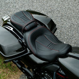 Gel Seat C.C. RIDER Touring Seat Two Piece 2 Up Seat Low Profile Driver Passenger Seat Bullet For Road Glide Street Glide Road King, 2009-2023