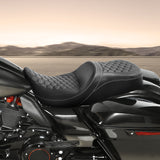 C.C. RIDER Touring Seat Driver Passenger Seat 2 Up Seat For FL Touring Road King Electra Glide Road Glide, White, 2009-2023