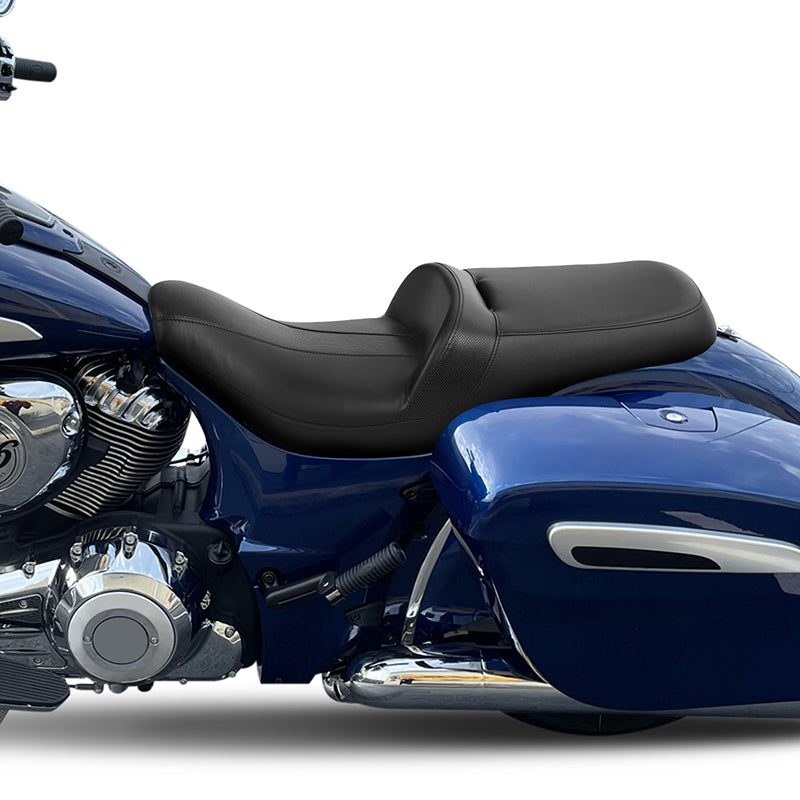 C.C. RIDER Indian Seat One Piece 2 Up Seat Black For Indian Chieftain Models, 2014-2023