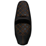 C.C. RIDER Indian Seat One Piece 2 Up Seat Orange Lattice Stitching For Indian Chieftain Models, 2014-2025