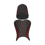 C.C. RIDER GSX-R750 GSX-R600 Front And Rear Seat Fit For SUZUKI GSXR750 GSXR600 Black Red Lattice Stitch , 2006-2007